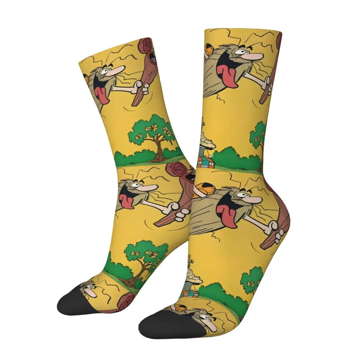 Captain Caveman Kawaii Socks Travel Cartoon Pattern Socks