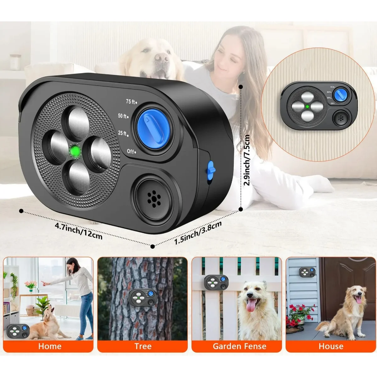 

2026 New Ultrasonic Barking Stop Device for Dog Training, Noise Prevention, Automatic Dog Bark Control