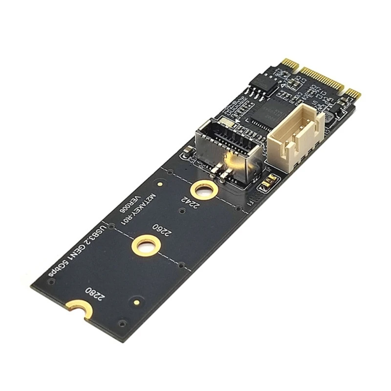 NVME para Type-C Front Type-E A-Key 19PIN Extensão USB3.2 Placa adaptadora 5Gbps