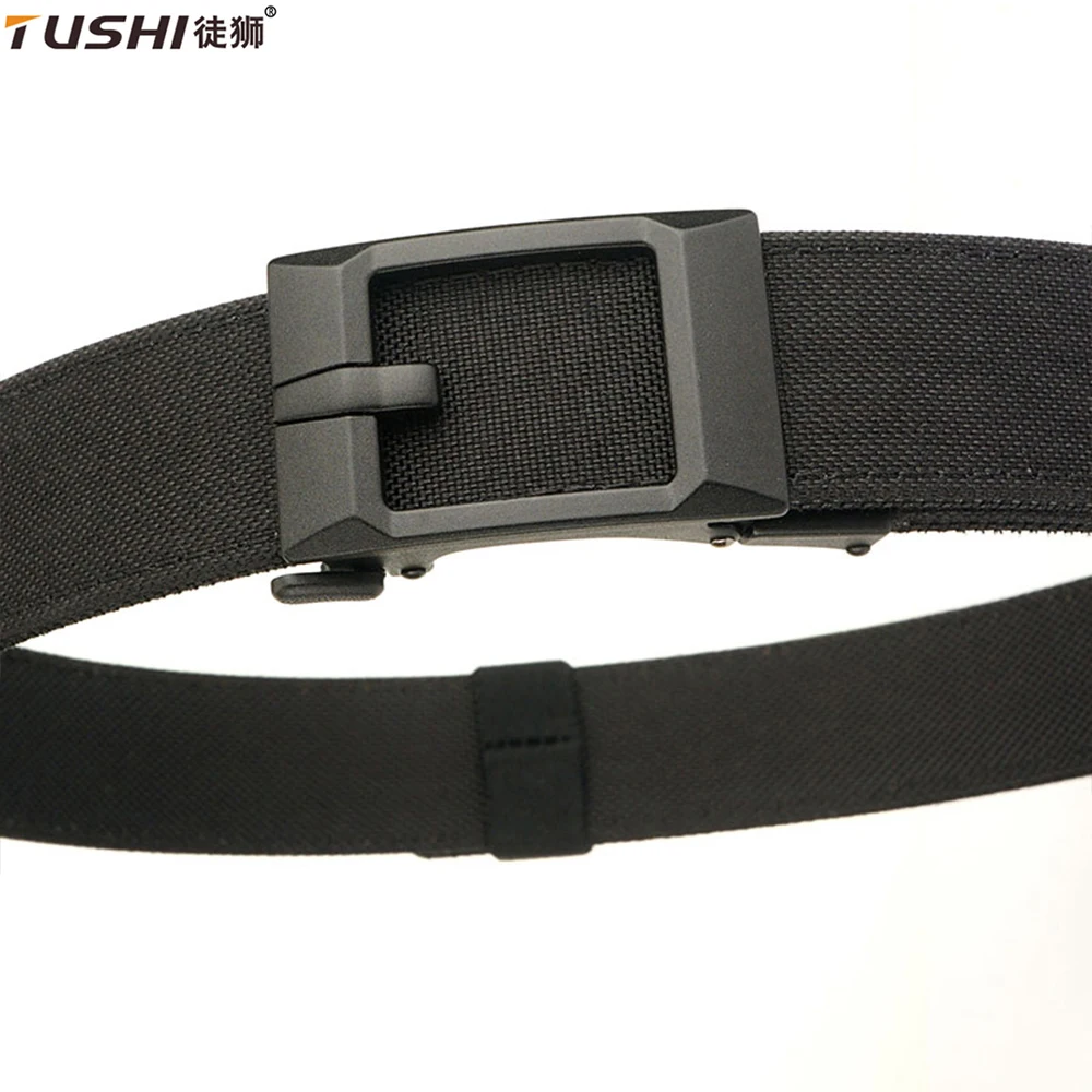 

TUSHI Belt Military Belt for Men Sturdy Nylon Metal Automatic Buckle Police Duty Belt Tactical Outdoor Girdle IPSC Accessories