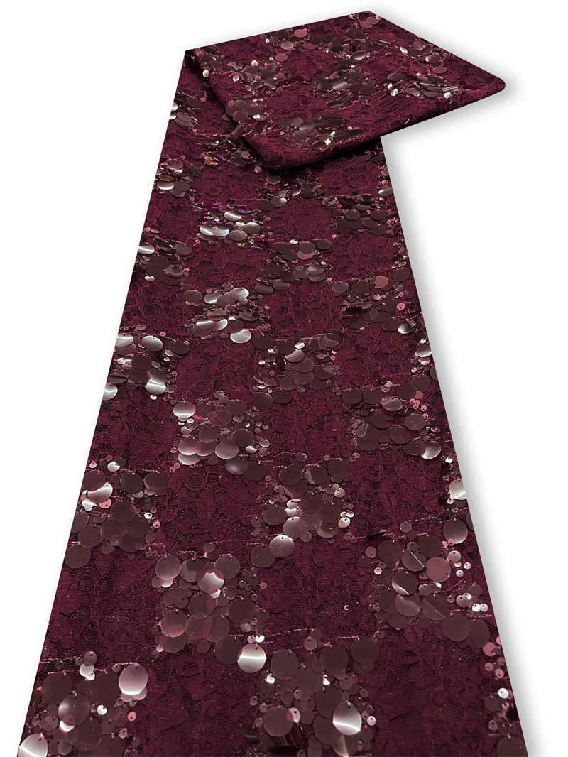 

French fashion sequined embroidery fabric, high-quality African lace fabric with sequins