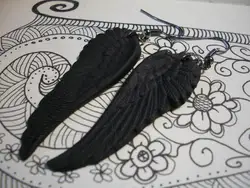 Gothic Black Wings Charm Earrings For Woman Girls Mystery Witch Jewelry Accessories Dark Angel Wings Pendant Earrings Trendy