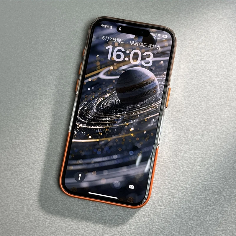 Transparent Crystal Hit Color 2 in 1 Phone Case for iPhone 16 17 17Pro Max 15 16Pro 14 Pro 13 12 Clear Ultrathin Hard PC Cover