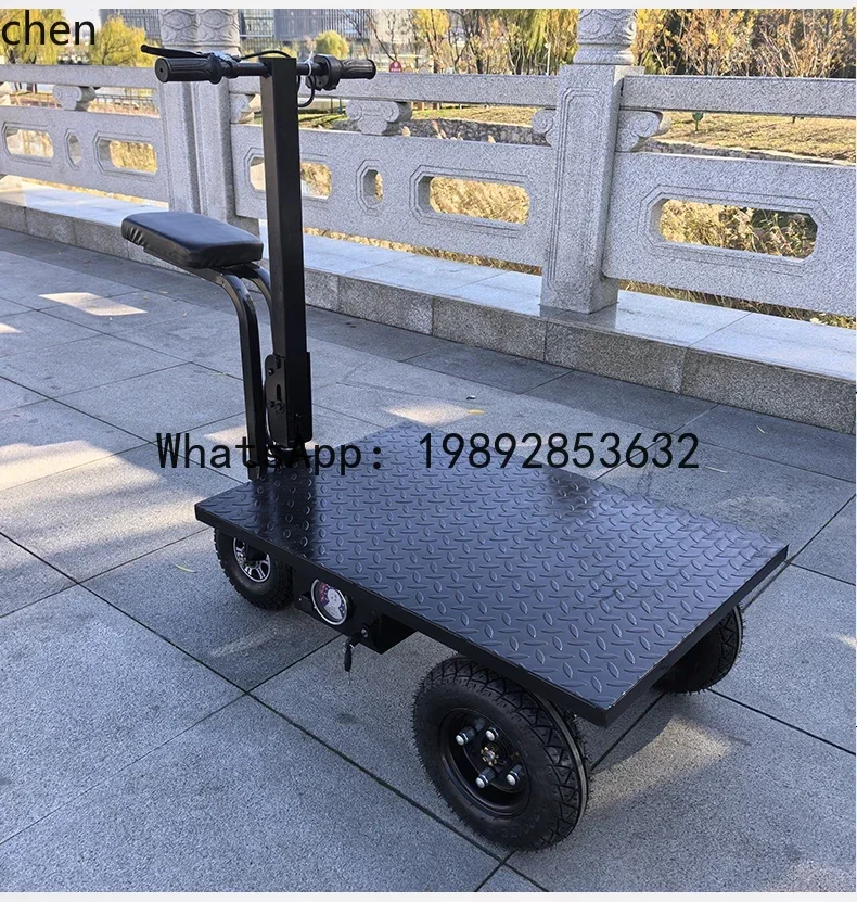 JX electric flatbed truck pulling goods can be ridden trolley agricultural foldable truck