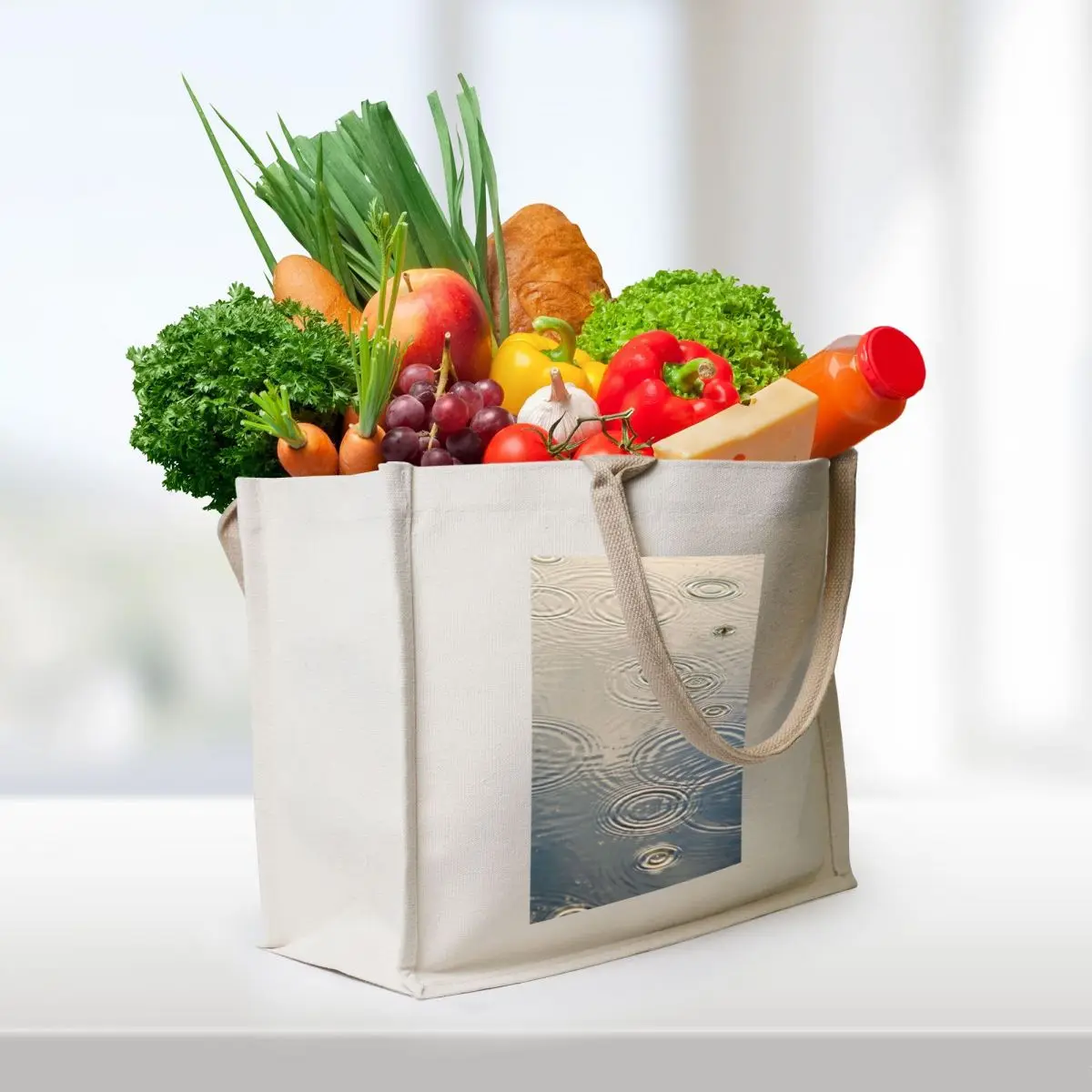 rain lake Tote Bag custom canvas bag supermarket folding bag tote screen Big women