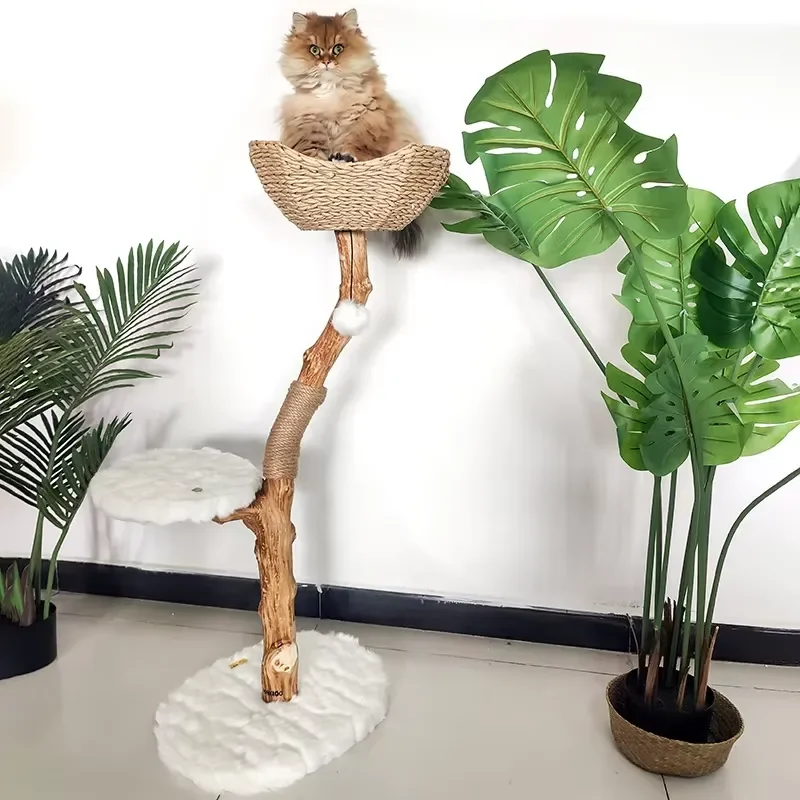 Simulated Branches Cat Play Furniture Wooden Cat Tree Wood Log Cat Tree