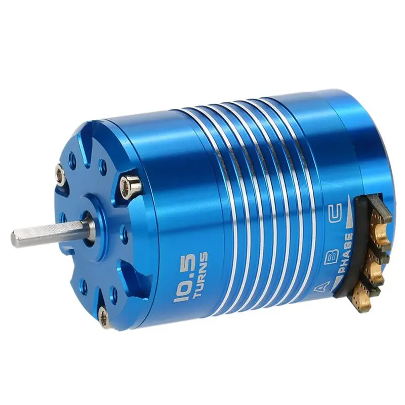 Motor sin escobillas con sensor 540 de alta eficiencia para coche RC 1/10 azul, 10,5 T 3450KV