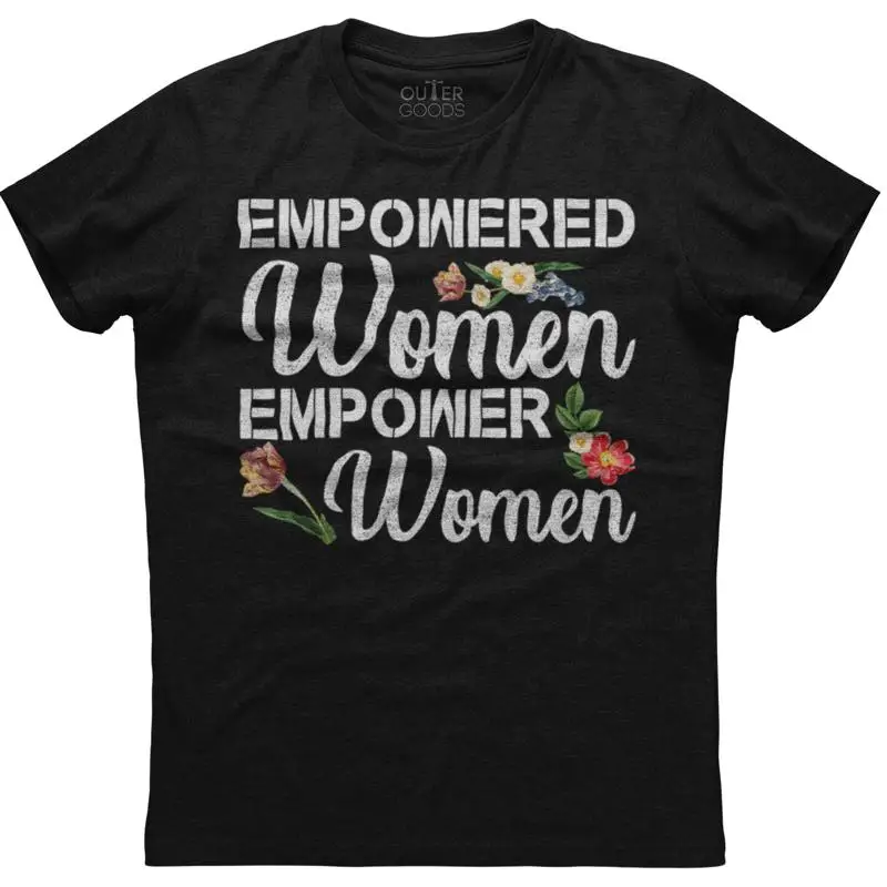 

Empowered Women Empower Feminist Cotton Новая черная футболка