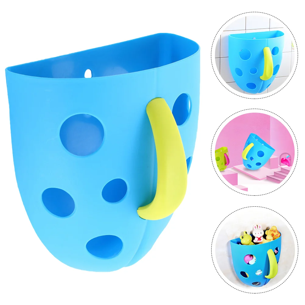 

Storage Blue Bath Accessory Suction Cup Pouch Cups Holder Bathroom Organizer Toy Toys