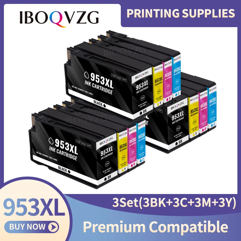 IBOQVZG 953 957 XL 953XL 957XL Premium Compatible Color Inkjet Ink Cartridge For HP953 For HP Officejet Pro 7720 7740 8710 8720