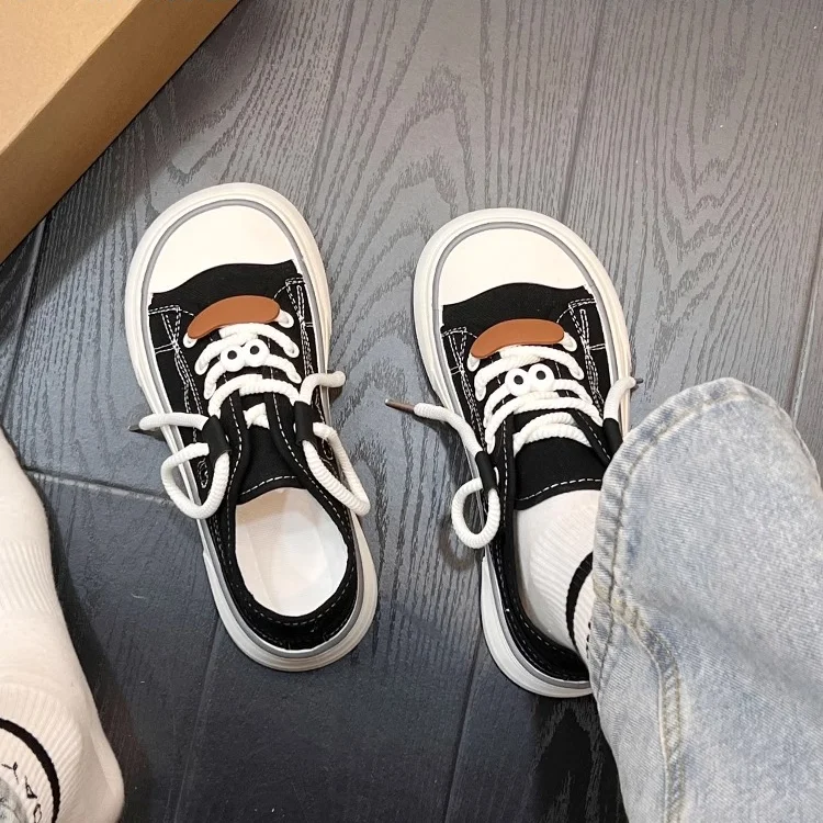 

Adorable Ugly Canvas Shoes Women's Thick Bottom Spring New Style Little White Shoes INS Korean Version Two-Way Wear Board Shoes
