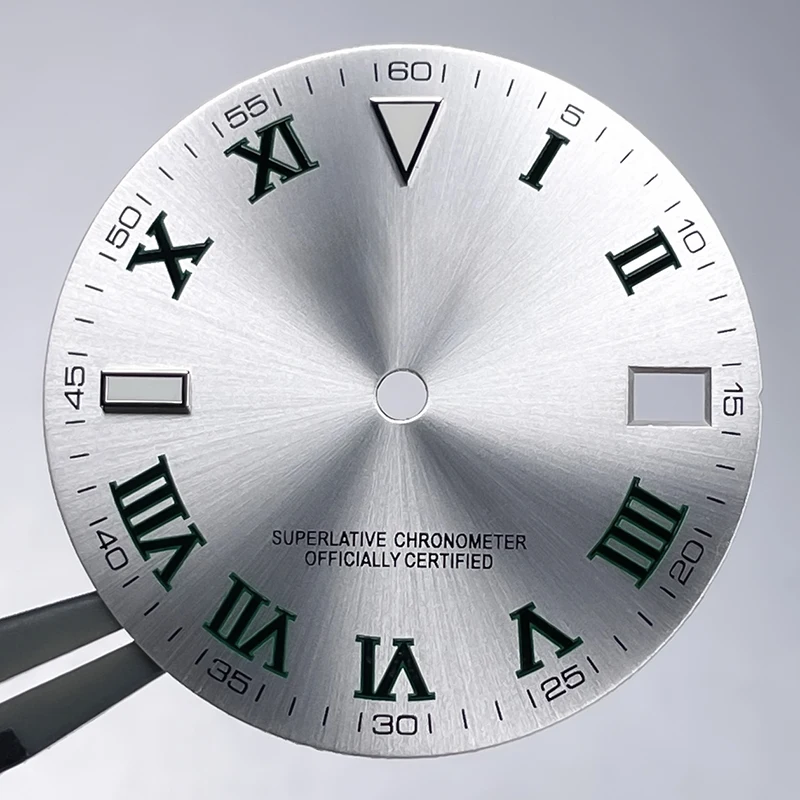 NH35 الطلب S شعار 28.5 مللي متر Sunray 62MAS Prospex روما مؤشر استبدال أجزاء وزارة الدفاع الأخضر مضيئة مناسبة ل NH35N/H36 ساعة الطلب