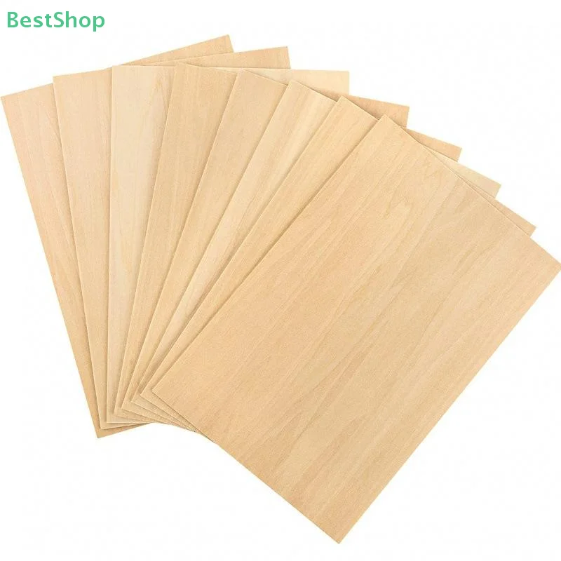 ♥ Leeres DIY-Holzbrett, 10 Stück, 15 x 10 cm, Lindenholzbretter, 2 mm dünne, unvollendete Holzplatten zum Basteln und Modellieren