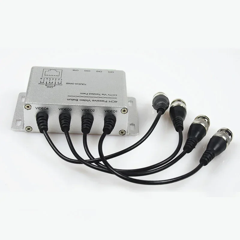 1pcs CCTV 4 Channel Passive Transmitter Video Balun BNC Male to UTP Rj45 Cat5 4 CH UTP Video Balun Transmission for CCTV System