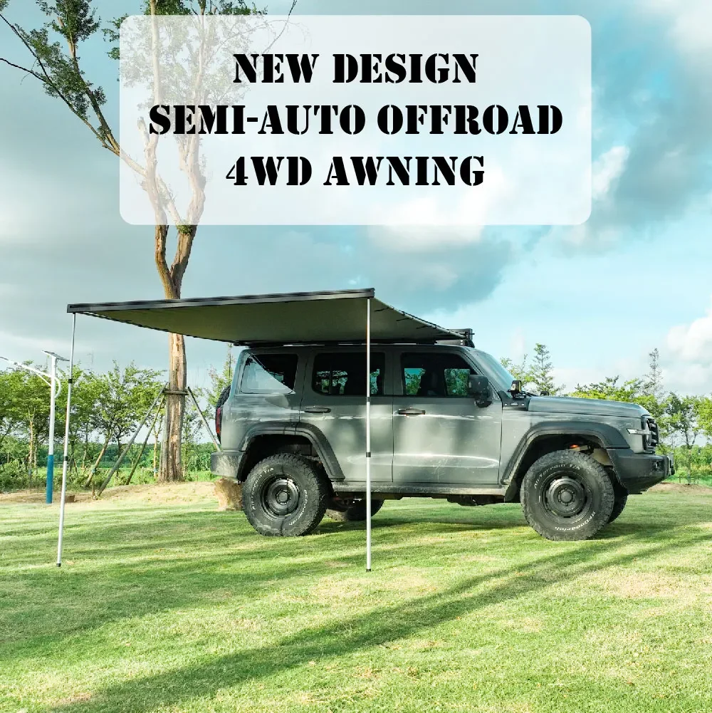 Aluminum Case Semi-Automatic Outdoor Offroad Retractable 4x4 Camp Suv Car Roof Side Awning