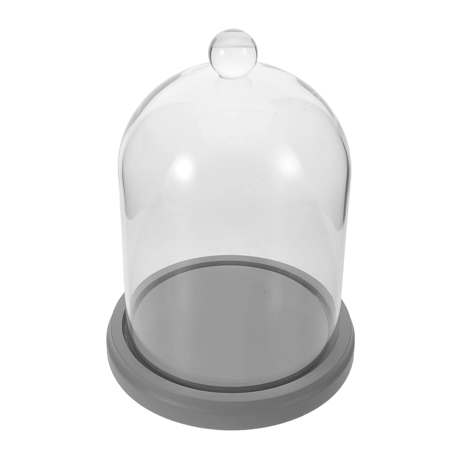 Glass Cloche Dome Clear Bell Jar Empty Transparent Display Case for Preserved Flower Ornaments DIY Craft Dome Wedding Table