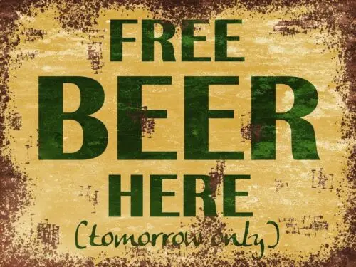 Free Beer Here Vintage Retro style Metal Sign Advert man cave shed pub bar a4