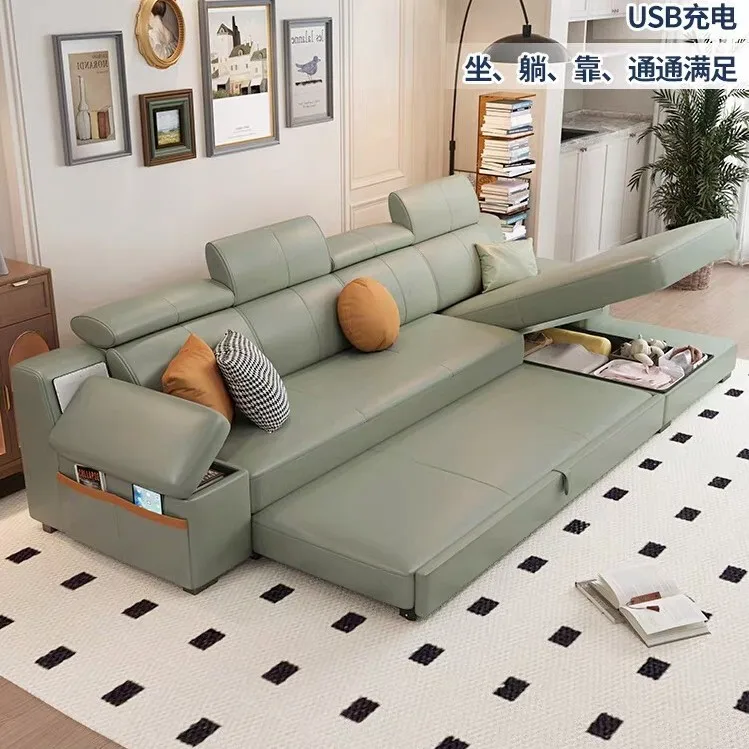 

Когтеточка кожи кремовый ветровой диван-кровать складной двойного назначения 2025 новая маленькая квартира гостиная