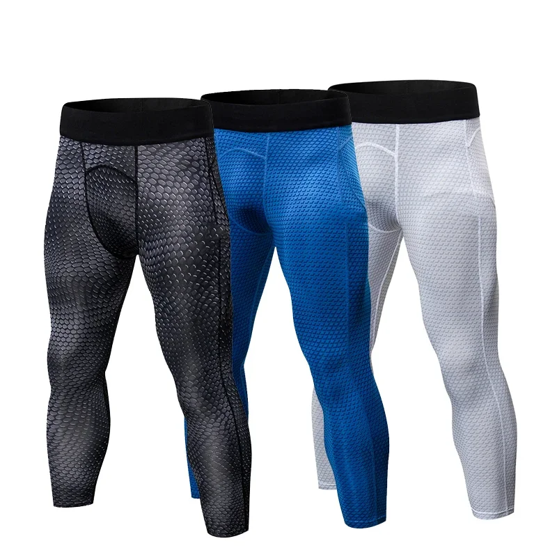 

Mannen Compressie Trainnig Broek Sneldrogend Sport Cropped Panty Fitness Bodybuilding Base Layer Running Leggings Custom Logo