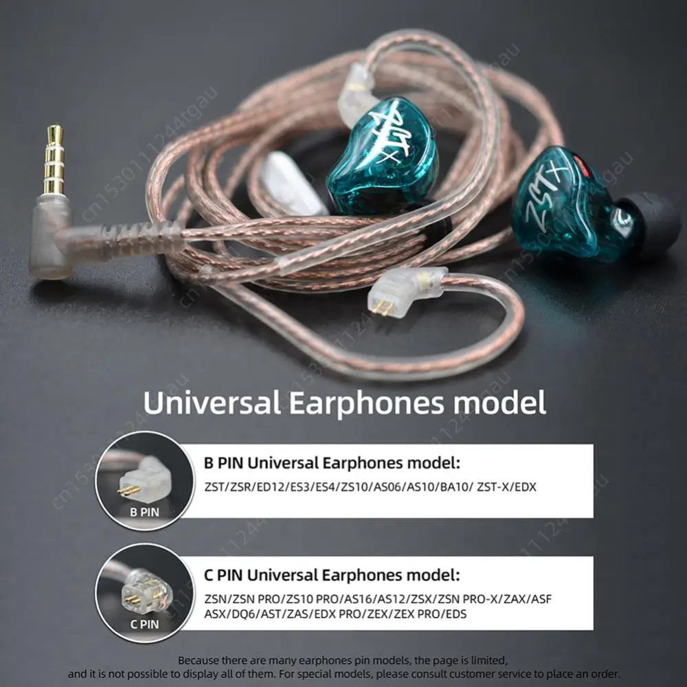 KZ ZS10 ZSN ZEX PRO In Ear Cable High-Purity Oxygen-Free Copper Twisted Earphone Cable 2pin Cable Silver Plated Cable for ZST