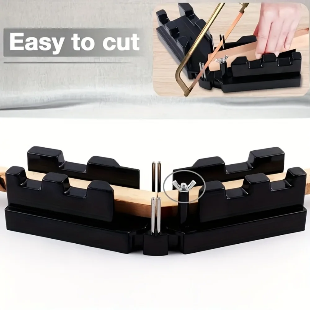 2-in-1 Woodworking Diagonal Junction Box Black Plastic Angle Measuring and Cutting Tool Adjustable Compartment