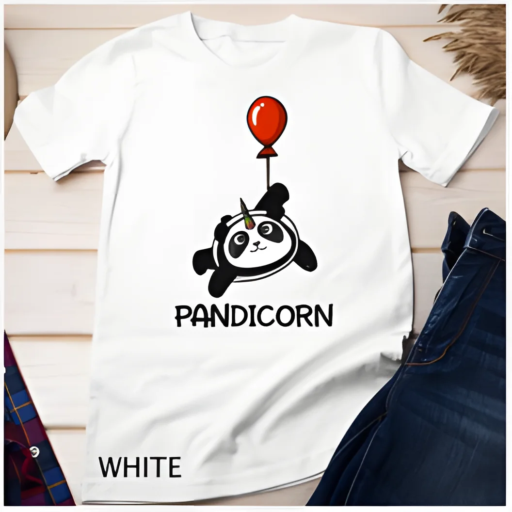 Popular and popular funny panda balloon unisex T-shirt for men and women