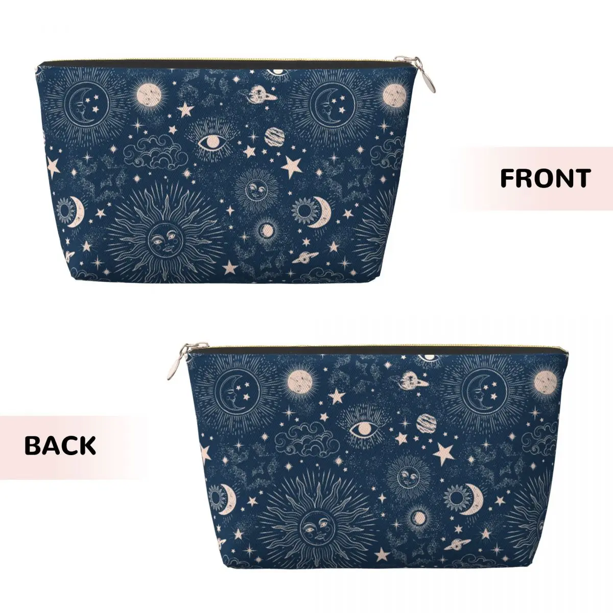 Custom Space Galaxy Sun Moon Pattern Toiletry Bag Starry Sky Constellation Makeup Cosmetic Organizer Beauty Storage Dopp Kit Box