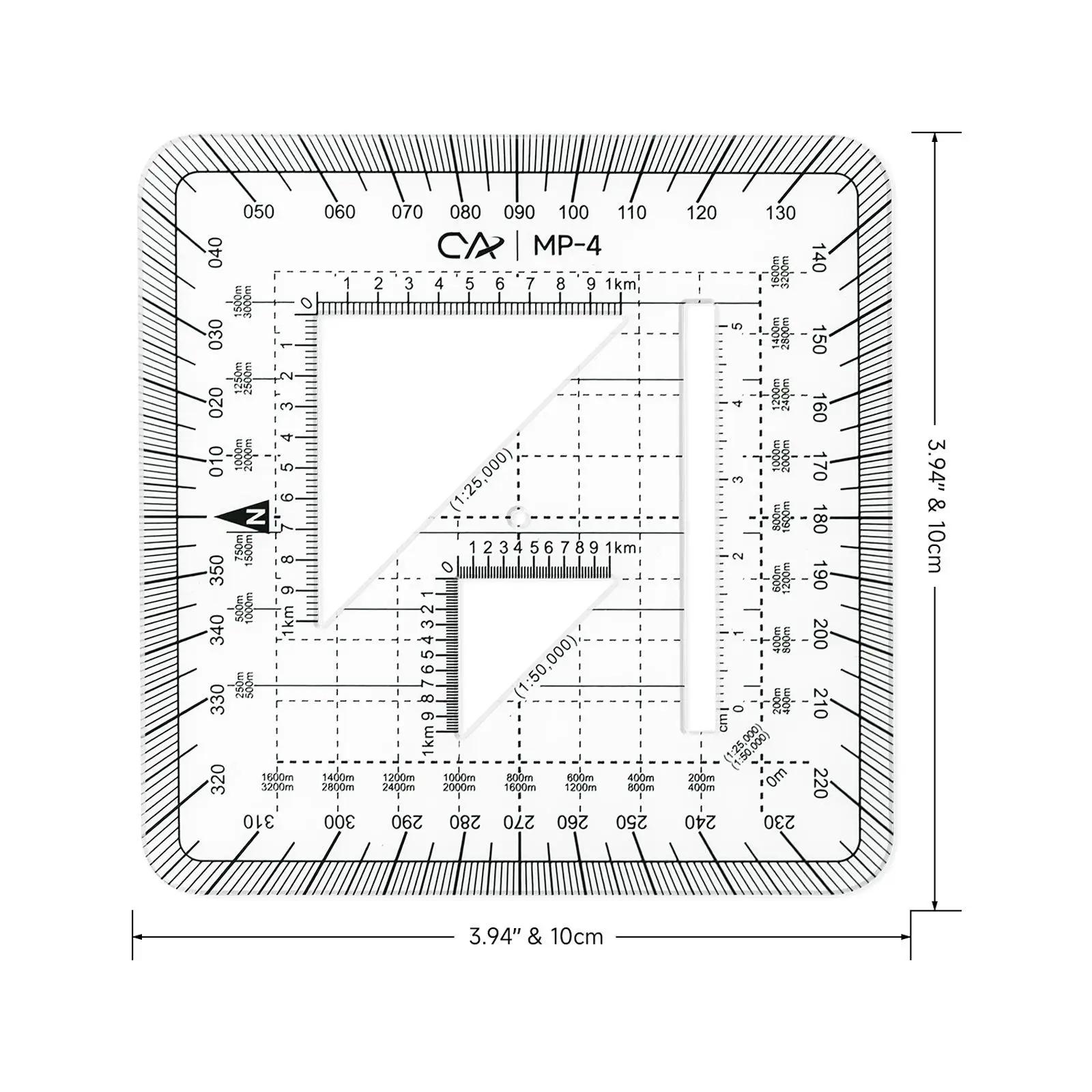 Protractor Ruler, Pocket Grid Square Measuring Ruler, Coordinate Scale for Working Traveling Drawing DIY Projects Architect