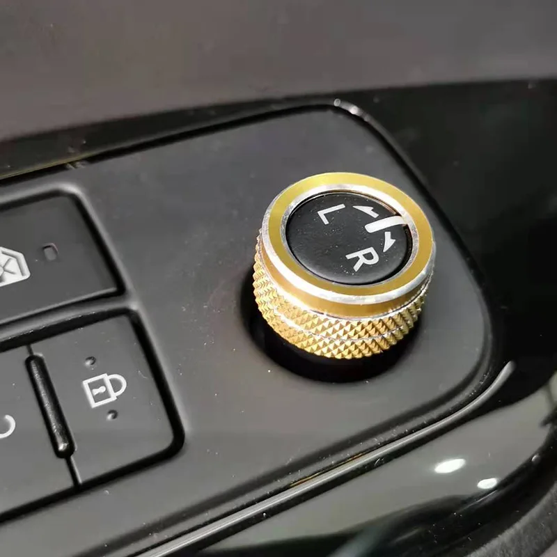 Rearview Mirror Adjust Knob Decoration Ring Metal Cover For Toyota Sienna 2022 Interior Accessories