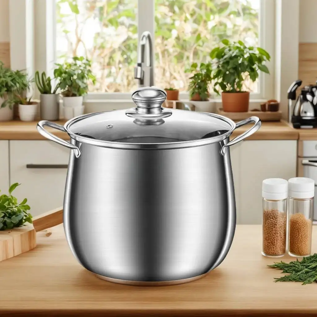 

Professional Manufacturer Kitchenware Kitchen Stainless Soup Pot Steel Cookware Handle