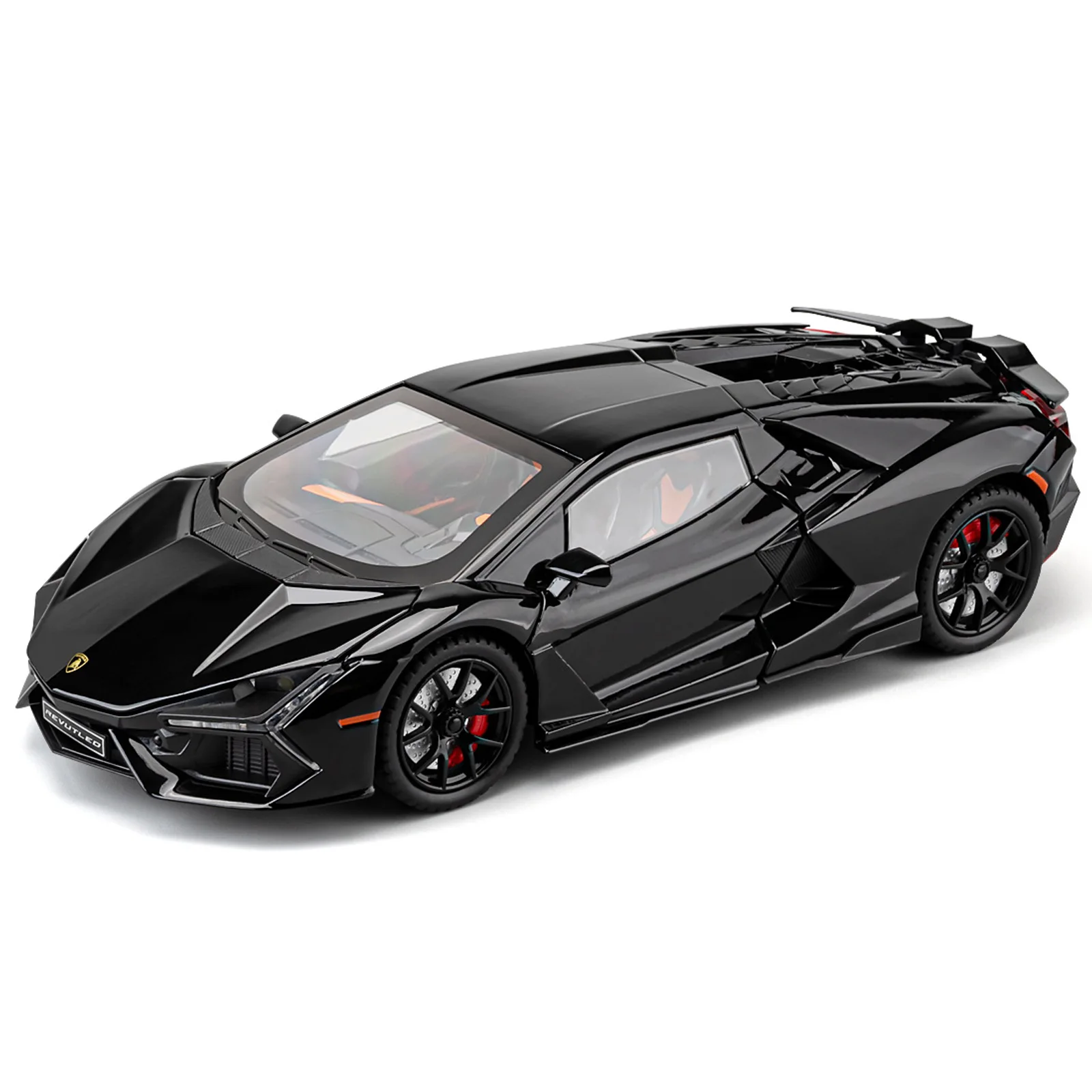 Lamborghini Revuelto Supercar Model Toy para Crianças, Liga Diecasts e Veículos de Brinquedo, Metal Car Model, Coleção Som e Leve, 1:24