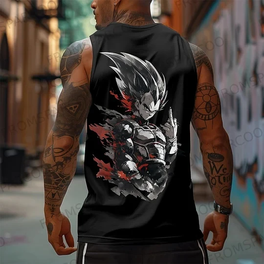 Bandai Anime Camiseta sin mangas para hombres Camiseta sin mangas de entrenamiento Chaleco de gimnasio de ajuste suelto de secado rápido Ropa deportiva de baloncesto