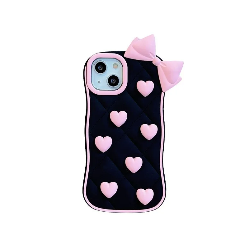 

3D Cute Bowknot Heart Soft Silicone Phone Case for iPhone 13 IPhone 13 shell iphone 13 case Girly cover for iphone 13 promax