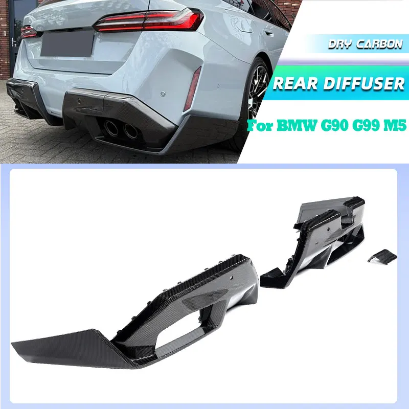 

Задний бампер из сухого углерода, диффузор, спойлер для BMW G90 G99 M5 2025, задний диффузор для автогонок, фартук, комплекты кузова, аксессуары