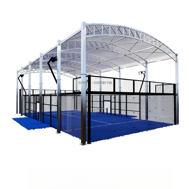 Professional  Court  Court Manufacturer International Standard Panoramic Glass Tennis Court with Roof