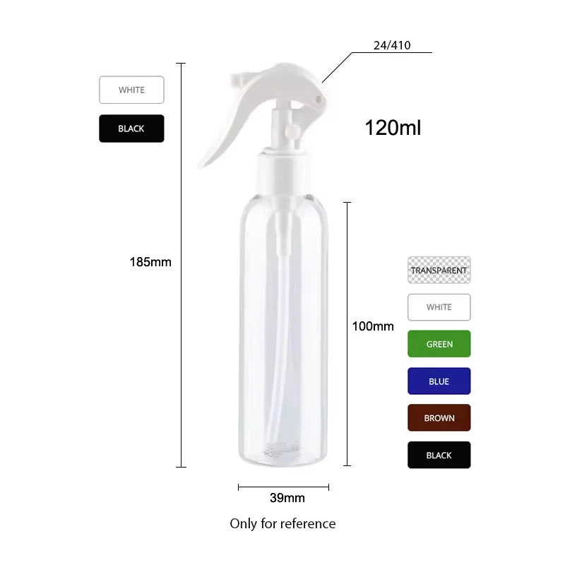 24 peças 120ml 150ml 200ml 250ml garrafa de plástico de alta qualidade com pulverizador de gatilho recipiente cosmético com pulverizador de névoa perfume pet