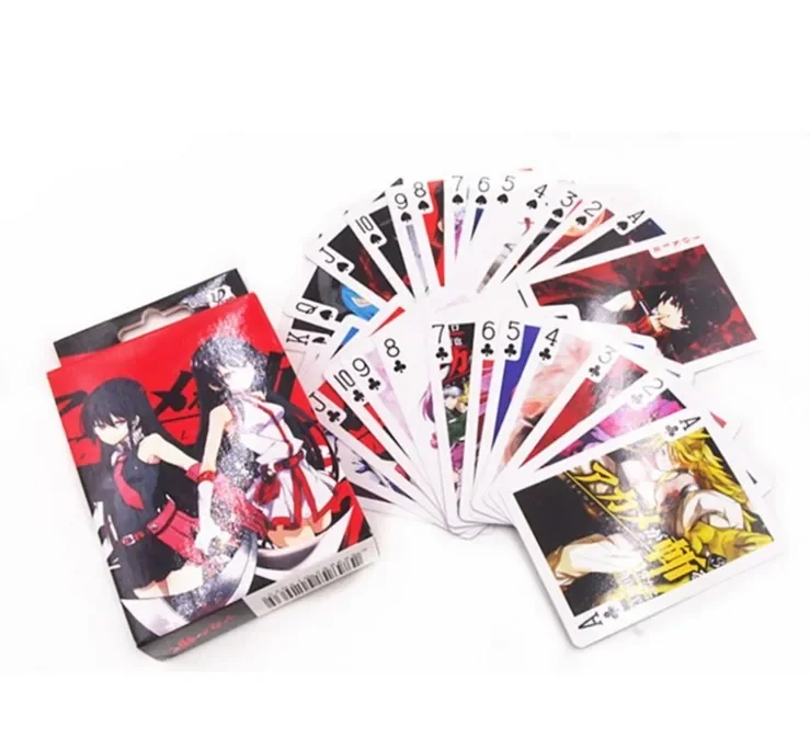 54Pcs Cards Anime Akame Ga Kill Poker Toy Cosplay Board Game Cards  Hardcover Collection Box - AliExpress 26