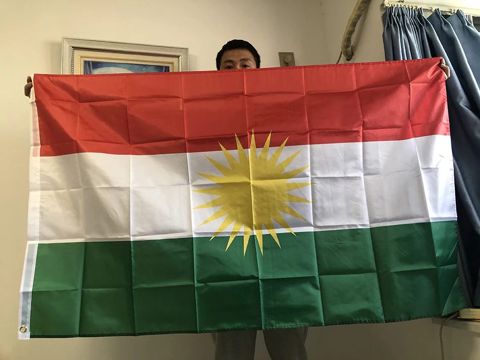 BANDE DE SKY bandera kurda 60x90cm 90*150cm bandera de Kurdistan colgante bandera kurda de poliéster y bandera de decoración del hogar de Bannes