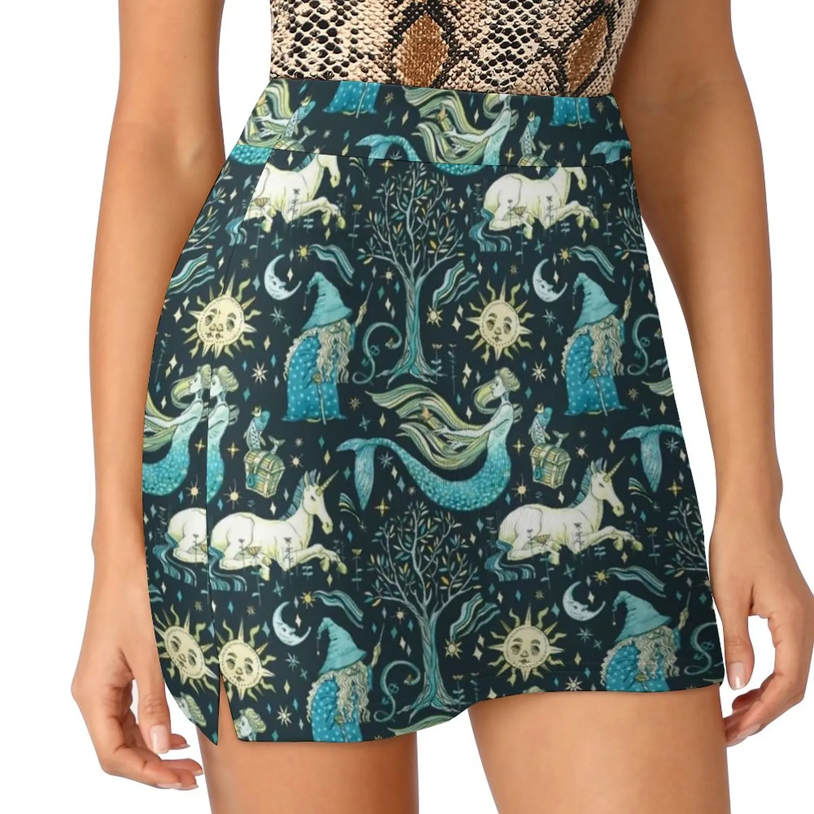 

Good Old Fairy Tale Women's skirt With Pocket Vintage Skirt Printing A Line Skirts Summer Clothes Fairytale Wizard Magic