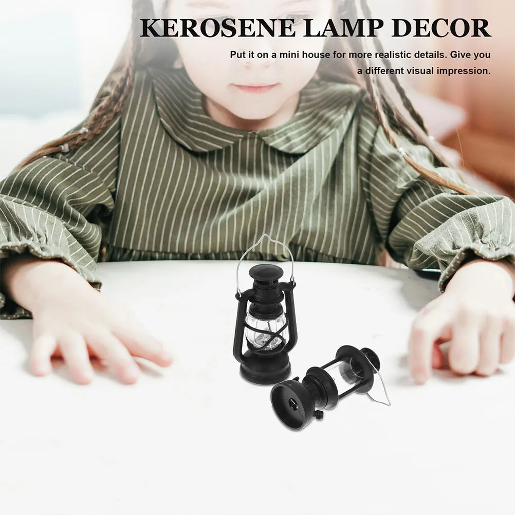 4 pçs lâmpadas em miniatura micro paisagem decoração iluminação realista para casa de bonecas cena pequena casa ornamento retro mini lâmpada