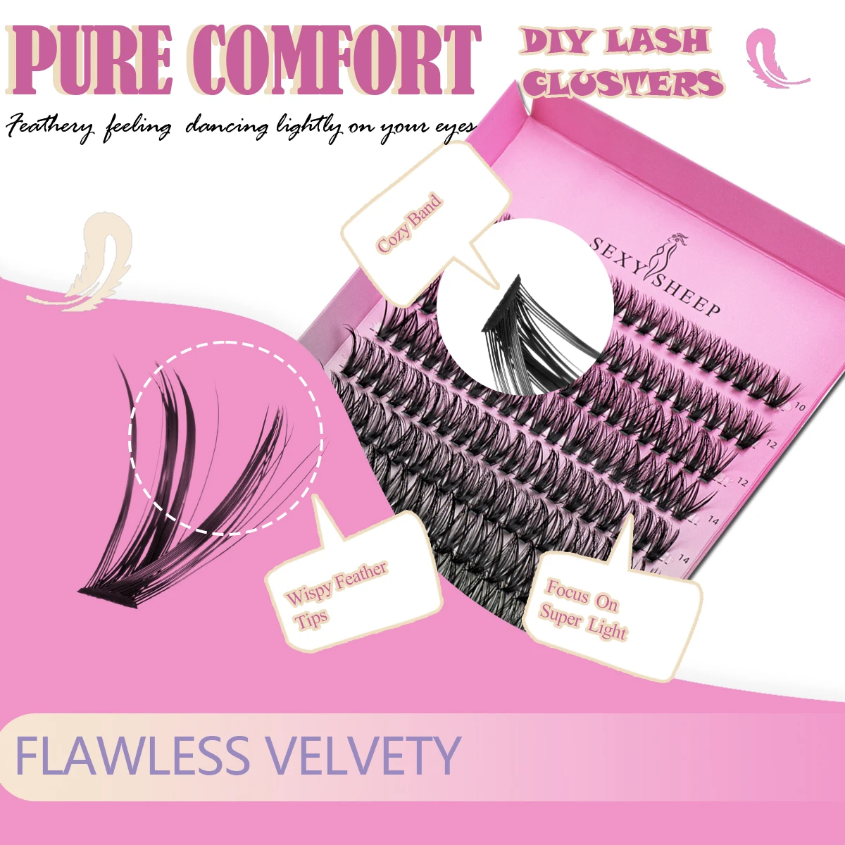 DIY まつげまつげクラスターキットナチュラルふわふわ個別まつげエクステンションまつげボンド & シールまつげピンセットメイクアップ