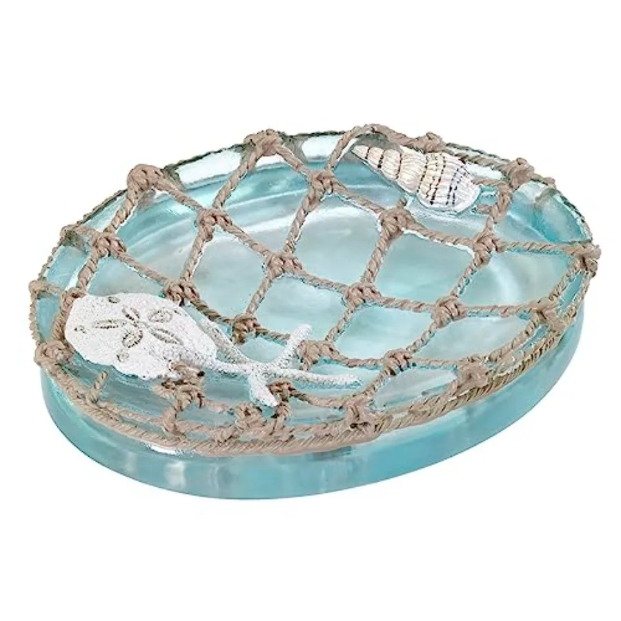

- Soap Dish, Resin Countertop Soap Holder, Beach Inspired Bathroom Accories Seaglass Collection