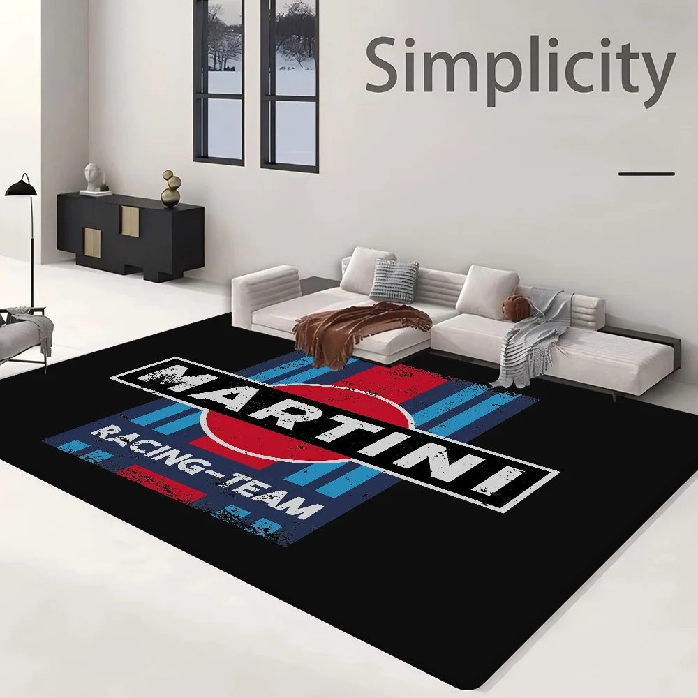 M-Martini Racing logo Room Mats Washable Non-Slip Living Room Sofa Chairs Area Mat Kitchen Alfombra