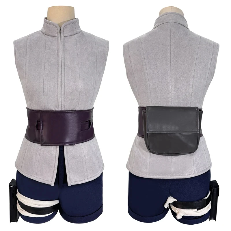 

Anime Hyuga Hinata Cosplay Costume Wig Top Shorts Waist Bag Christmas Giftx,3;b'2.