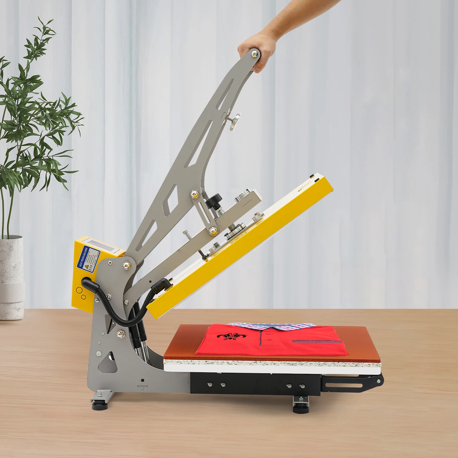 آلة الضغط الحراري من الحديد الأصفر، آلة نقل الحرارة 110 فولت 40*50 سم لأنماط الطباعة على عناصر مختلفة