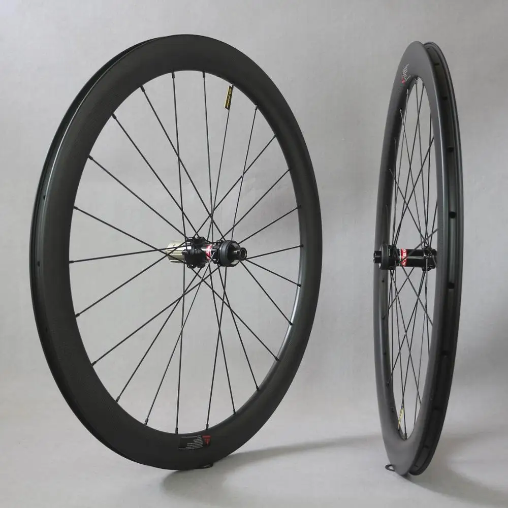 

YTYIN D411D412 Road Bike Bicycle Wheel 700c Clincher with 25mm Wide Carbon Wheels 3K Matt Disc Brake 50mm Depth Hub