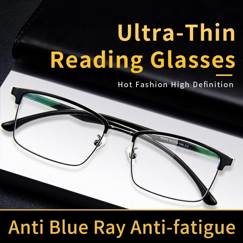 

Ultra-Thin Anti Blue Ray Anti-Fatigue Reading Glasses for Men Readers,Diopters:+0.75+1+1.25+1.5+1.75+2 to +4.0+4.5+5+5.5+6.0