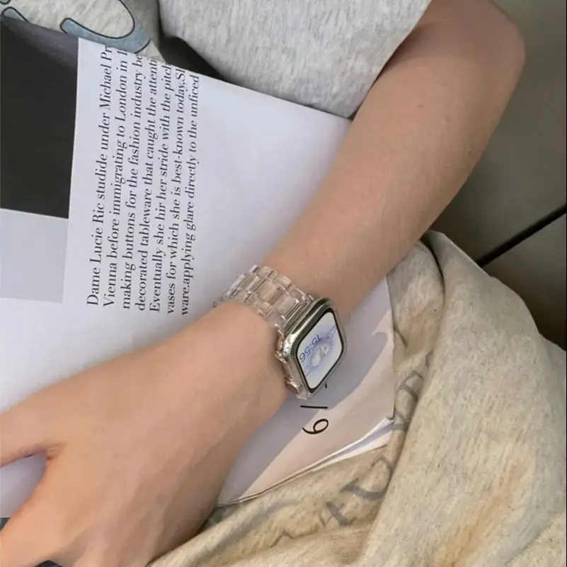Transparent Watch Strap for Apple Watch Band 44mm 45 46 49 38 40 41 42mm Colorful Bracelet for iWatch Series 10 9 8 7 6 5 4 SE image 2