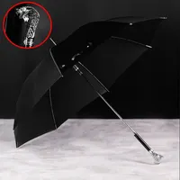 Creative Stainless Steel Umbrella Handle Retro Animal Head Long Handle Large Umbrellas Rainproof Waterproof Windproof Household