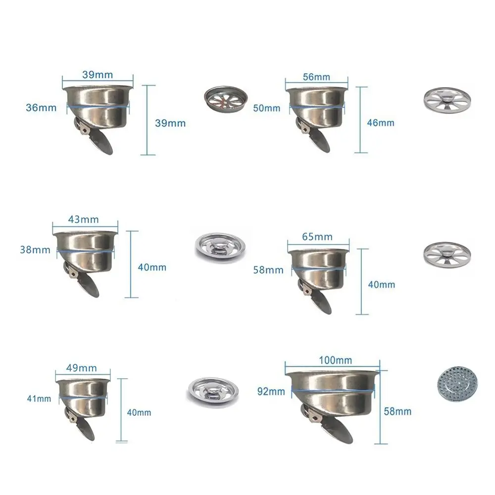 Hardware Accessories Stainless Steel Floor Drains Hair Catcher Universal Bathtub Ground Leakage Trap Shower Anti-odor Drainer